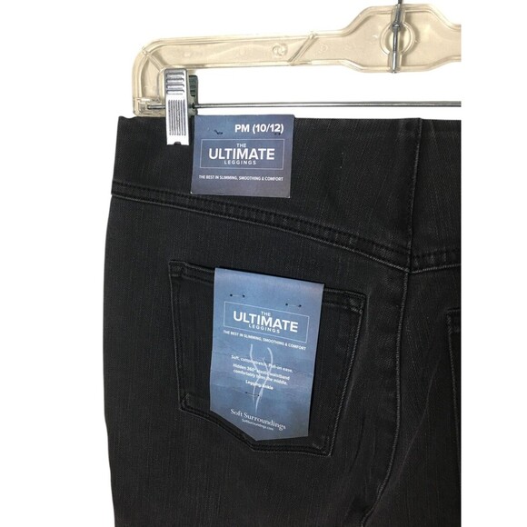 Soft Surroundings Leggings Women's Size Medium Petite Faded Black The Ultimate - Picture 7 of 9